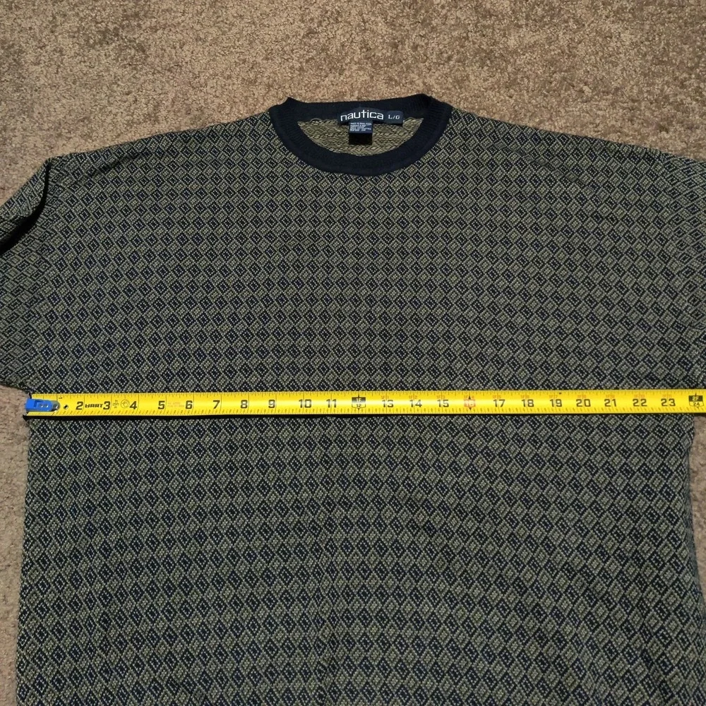 Vintage Nautica Diamond Knit Sweater Y2K Pullover Long Sleeve Mens Large‎